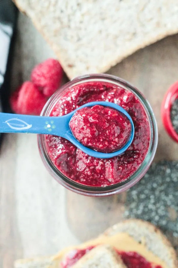 Homemade Raspberry Pineapple Chia Seed Jam