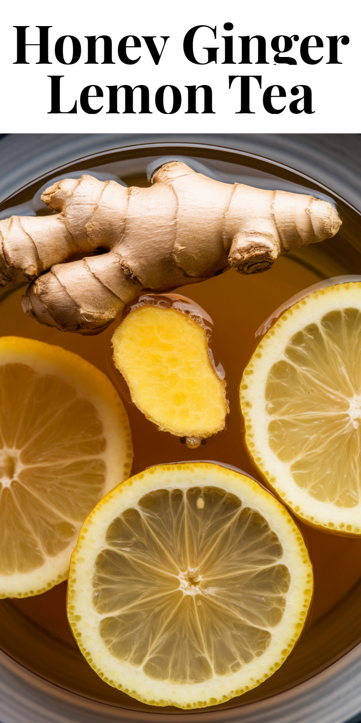 Honey Ginger Lemon Tea Pinterest Pin