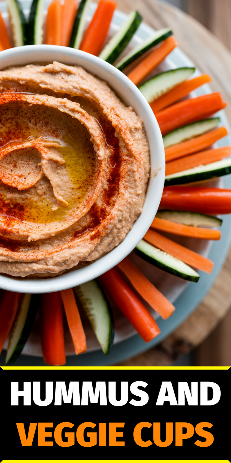 Hummus and Veggie Cups Pinterest Pin