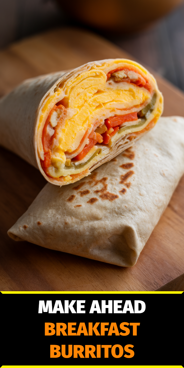 Make-Ahead Breakfast Burritos Pinterest Pin