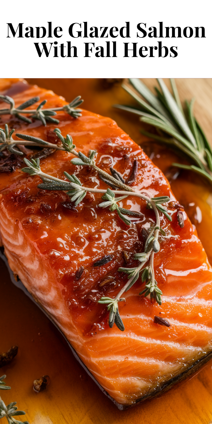Maple Glazed Salmon with Fall Herbs Pinterest Pin