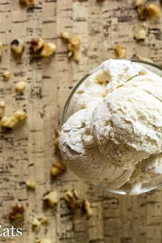 Maple Ice Cream with Candied Walnuts