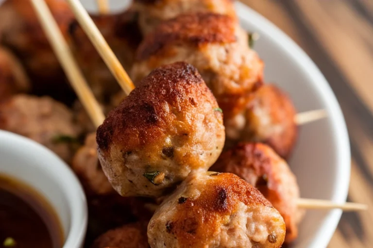Mini Meatball Skewers with Dipping Sauce - Featured Image