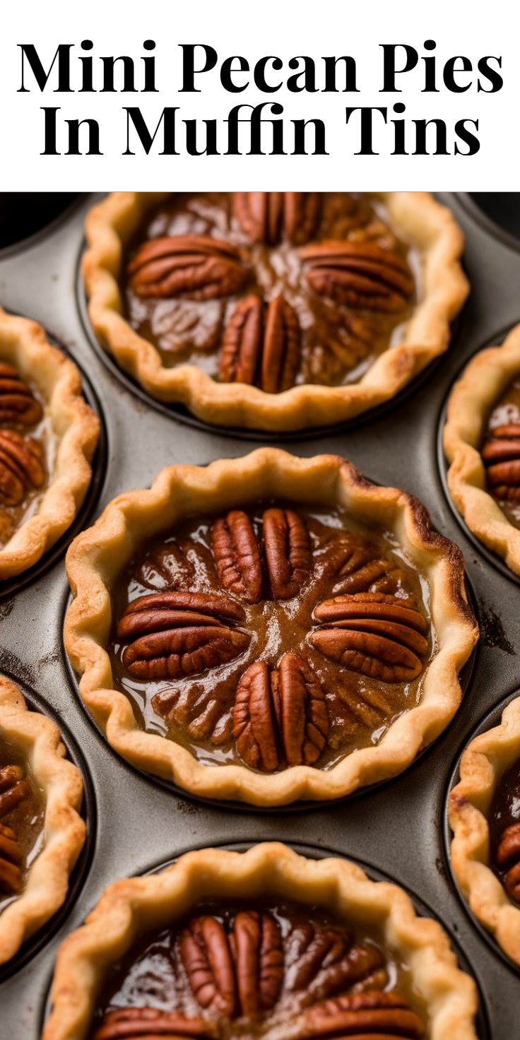 Mini Pecan Pies in Muffin Tins Pinterest Pin