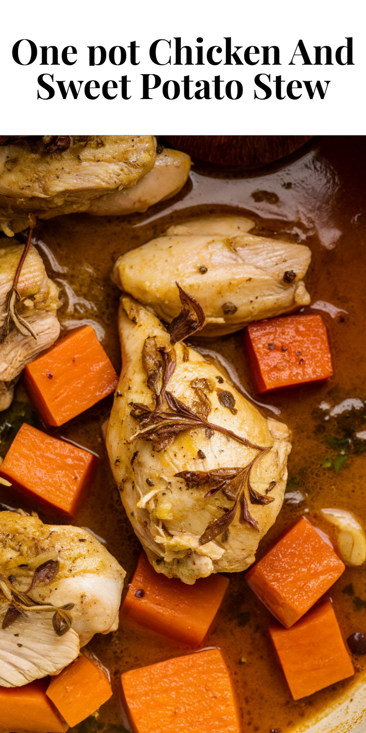 One-Pot Chicken and Sweet Potato Stew Pinterest Pin