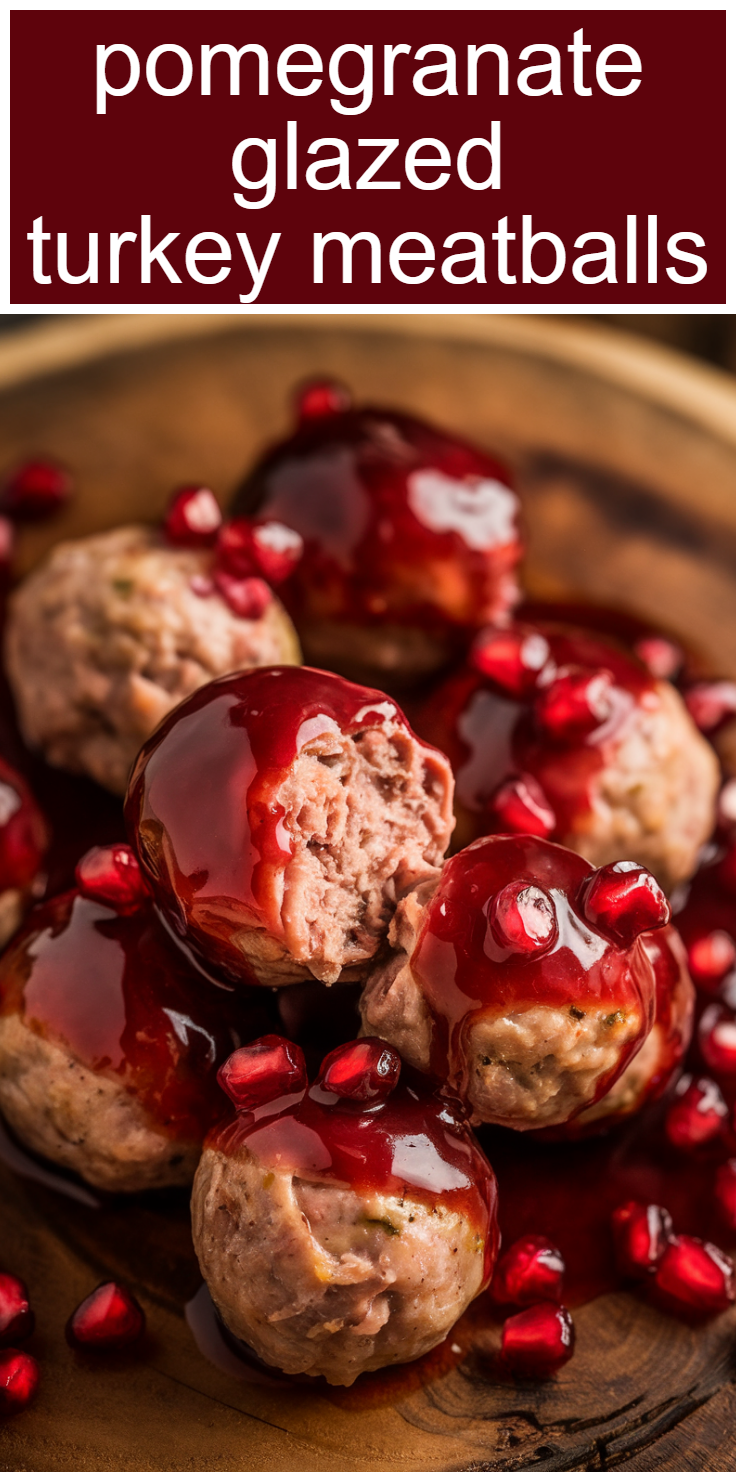 Pomegranate Glazed Turkey Meatballs Pinterest Pin