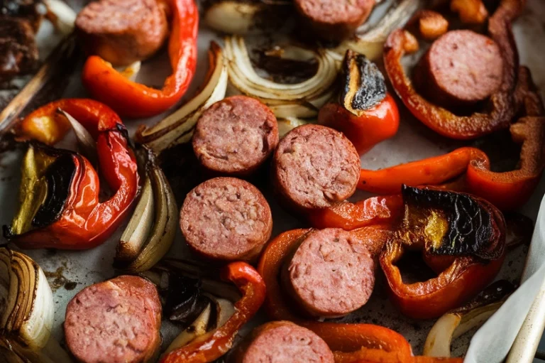 Sheet Pan Sausage and Peppers - Featured Image