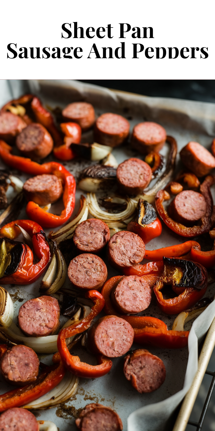 Sheet Pan Sausage and Peppers Pinterest Pin