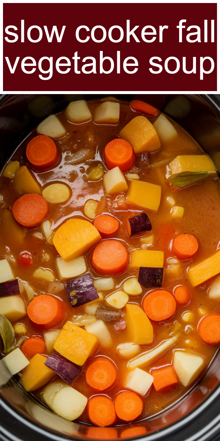 Slow Cooker Fall Vegetable Soup Pinterest Pin