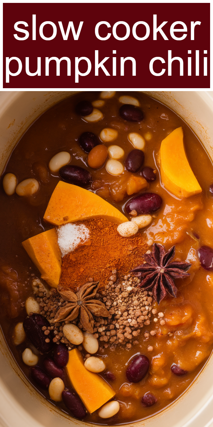 Slow Cooker Pumpkin Chili Pinterest Pin