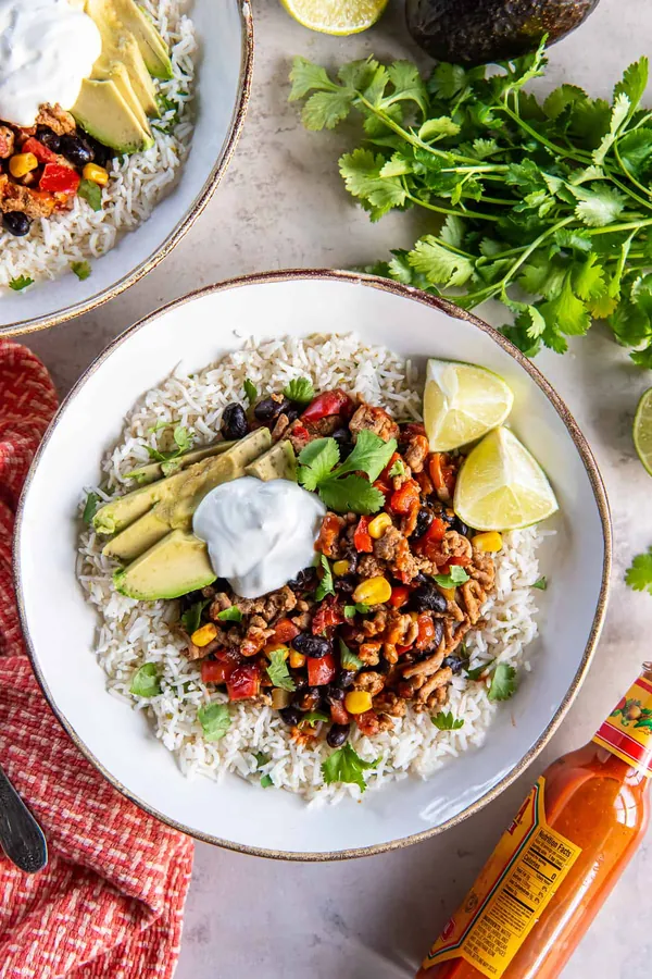 Southwest Ground Turkey Taco Bowls