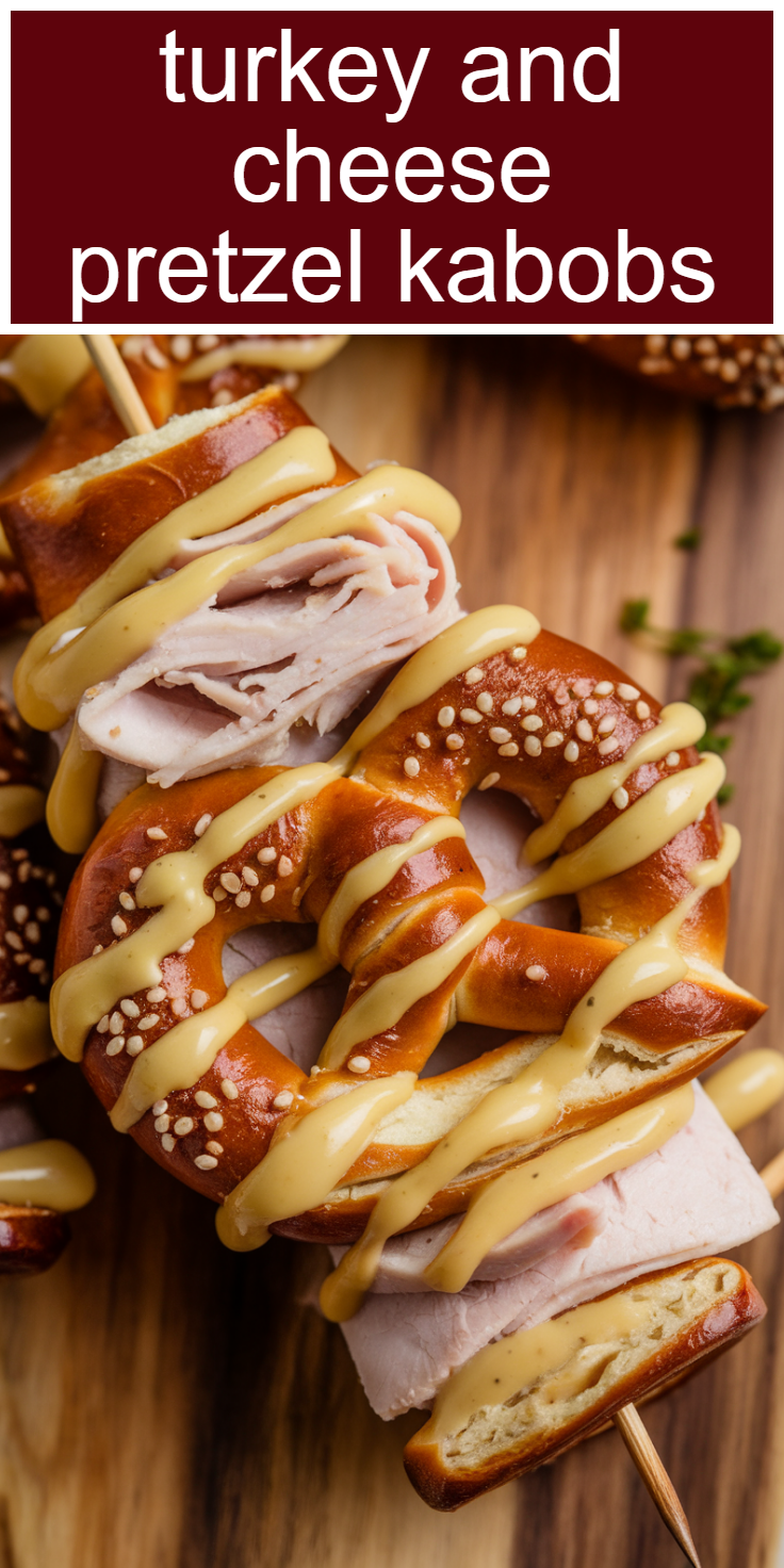 Turkey and Cheese Pretzel Kabobs Pinterest Pin