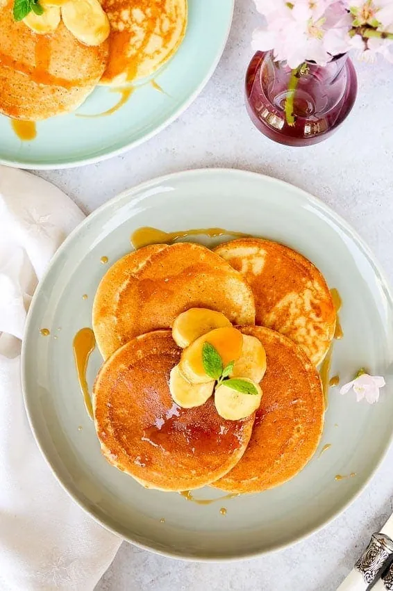 Vegan Coconut Pancakes with Caramelised Bananas