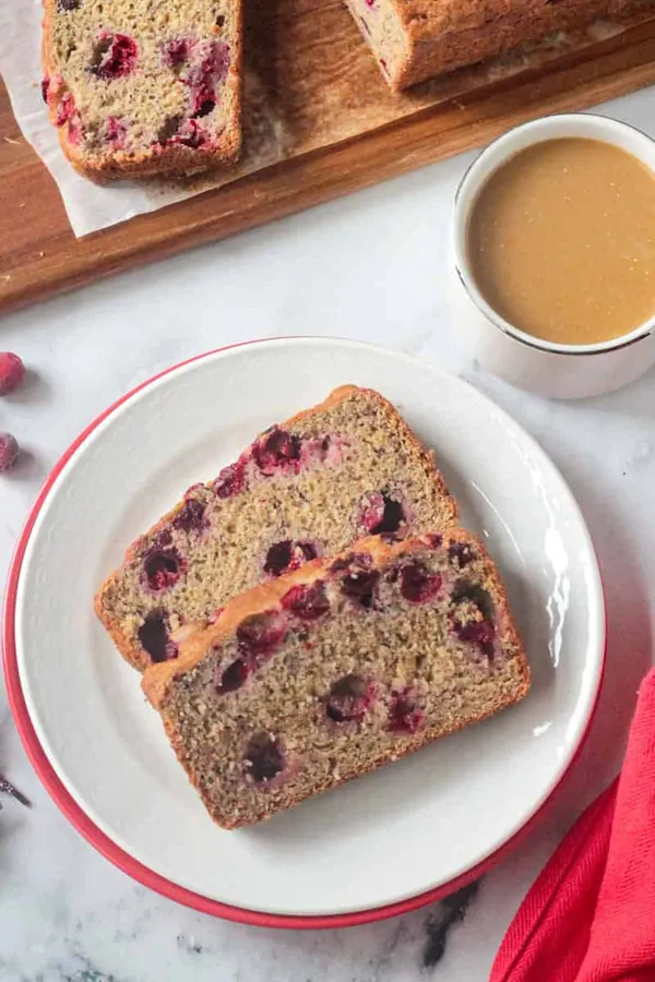 Vegan Cranberry Banana Bread