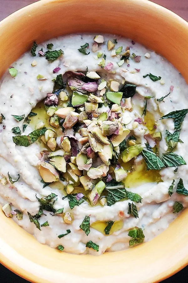 Vegan White Bean Dip with Lemon and Pistachios
