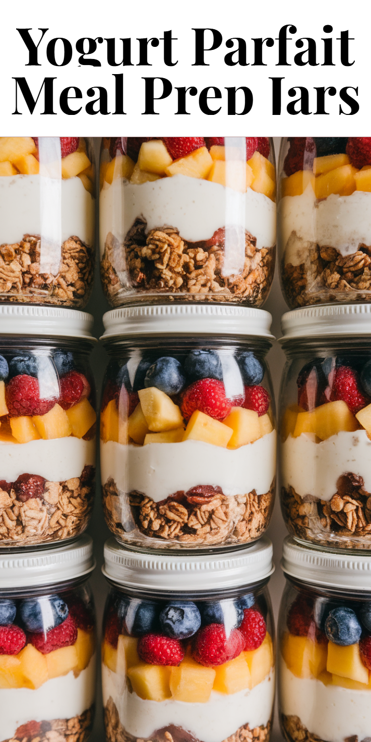 Yogurt Parfait Meal Prep Jars Pinterest Pin