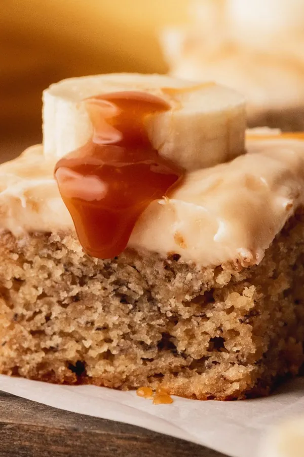 Banana Cake with Caramel Cream Cheese Frosting