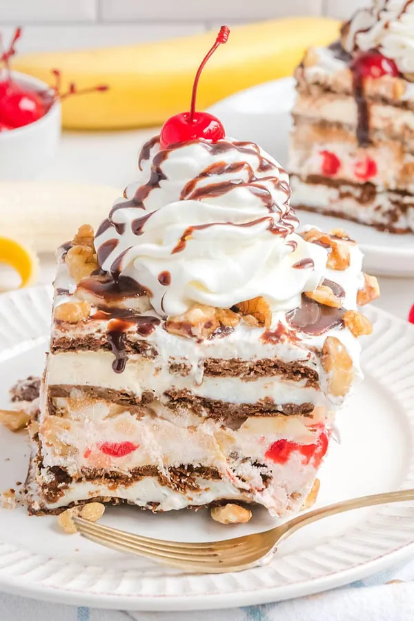 Banana Split Ice Cream Sandwich Cake