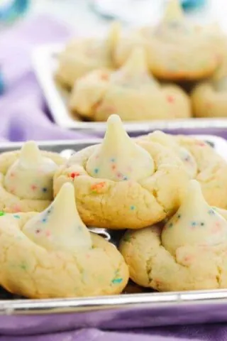 Birthday Cake Funfetti Kiss Cookies