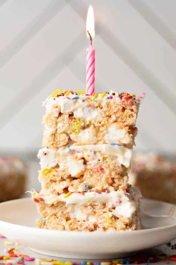 Birthday Rice Krispie Treats - Cake Batter Recipe