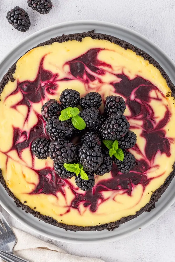 Blackberry Swirl Cheesecake