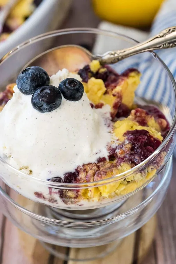 Blueberry Dump Cake Recipe (Fresh Blueberries)