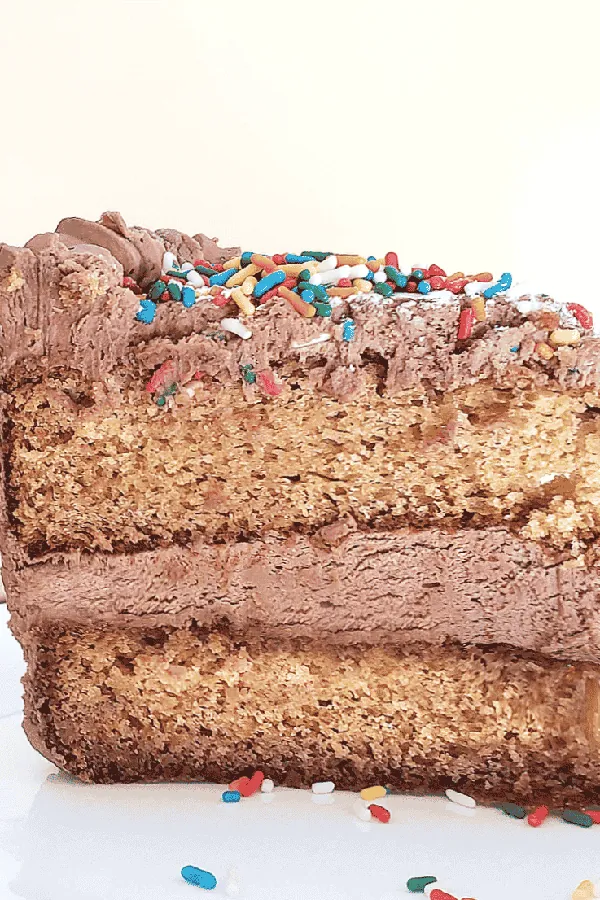 Brown Butter Yellow Cake with Nutella Buttercream Frosting