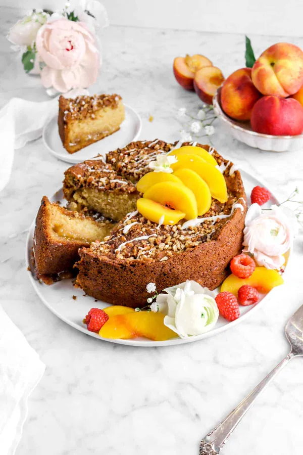 Buttermilk Peach Cobbler Coffee Cake