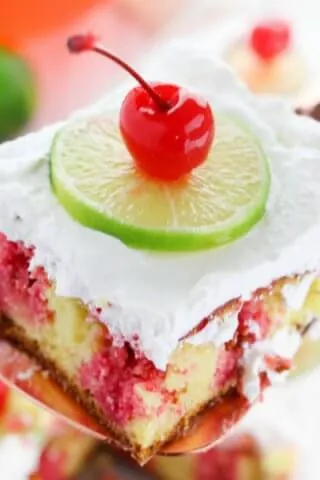Cherry Limeade Poke Cake