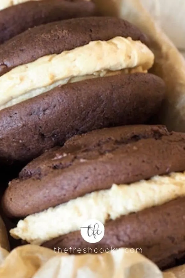Chocolate Fluffernutter Whoopie Pies