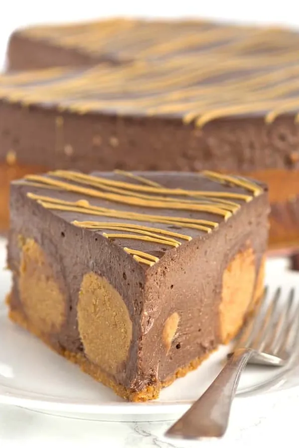 Chocolate Peanut Butter Ball Cheesecake