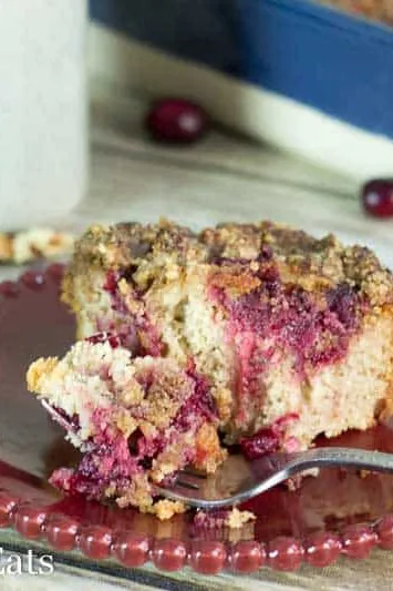 Cranberry Cake with Walnut Crumb Topping