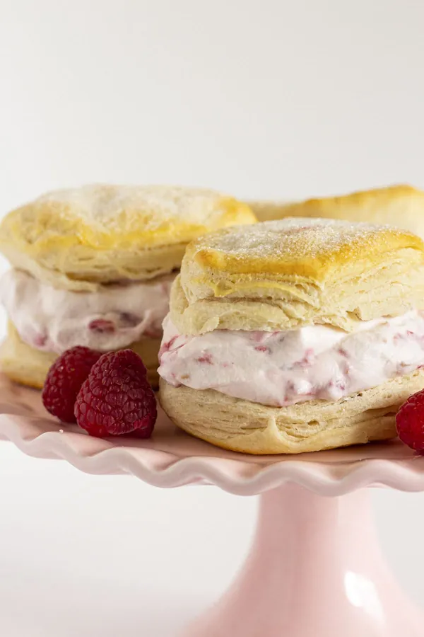 Easy Raspberry Shortcake Recipe made with Refrigerator Biscuits
