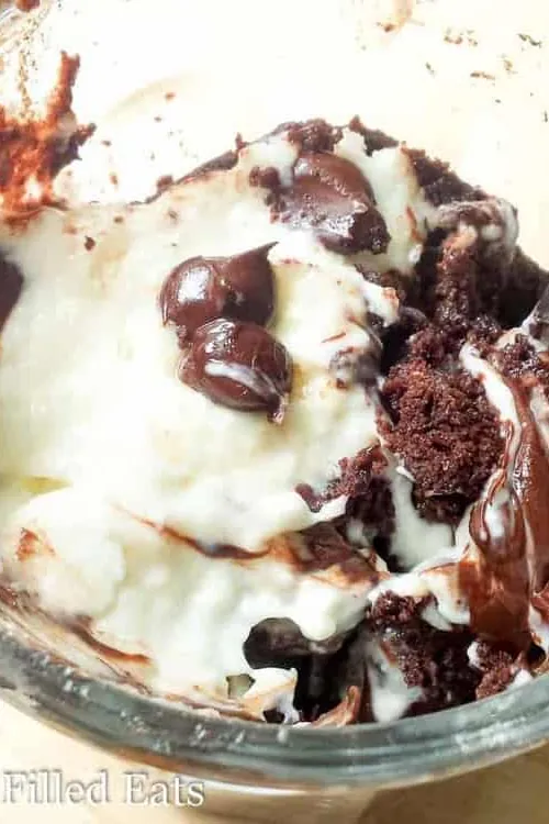 Keto Black Bottom Cupcake Mug Cake