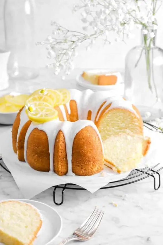 Lemon and Sour Cream Pound Cake with Lemon Glaze