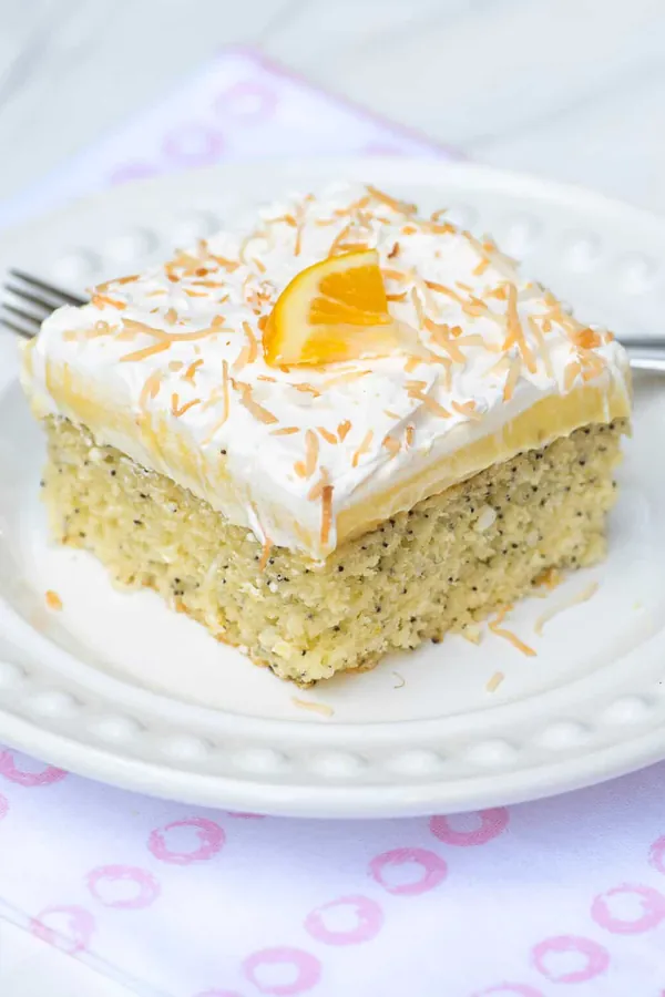 Lemon Coconut Poppy Seed Cake