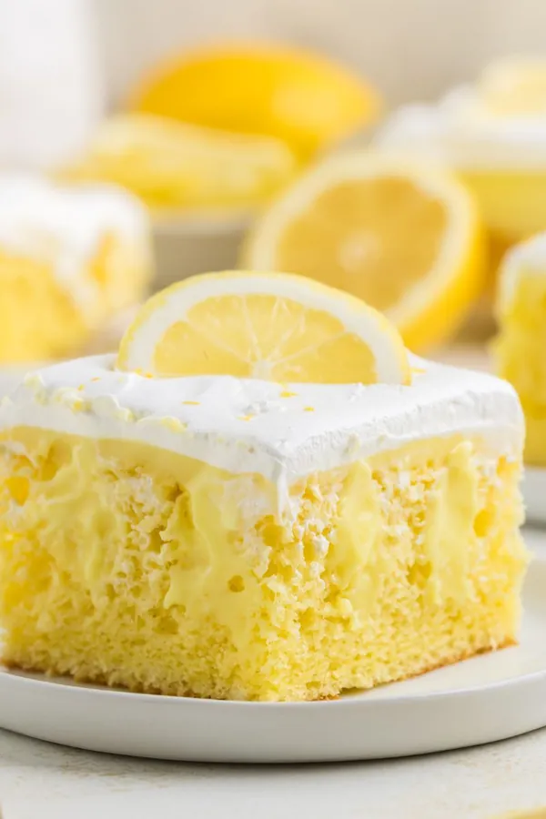 Lemon Pudding Poke Cake