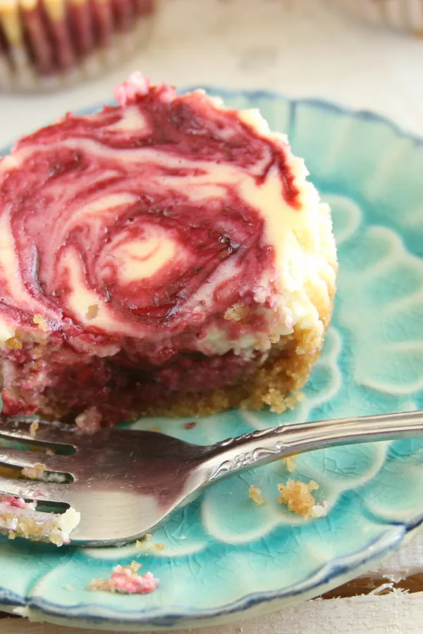 Mini Berry Swirl Cheesecakes