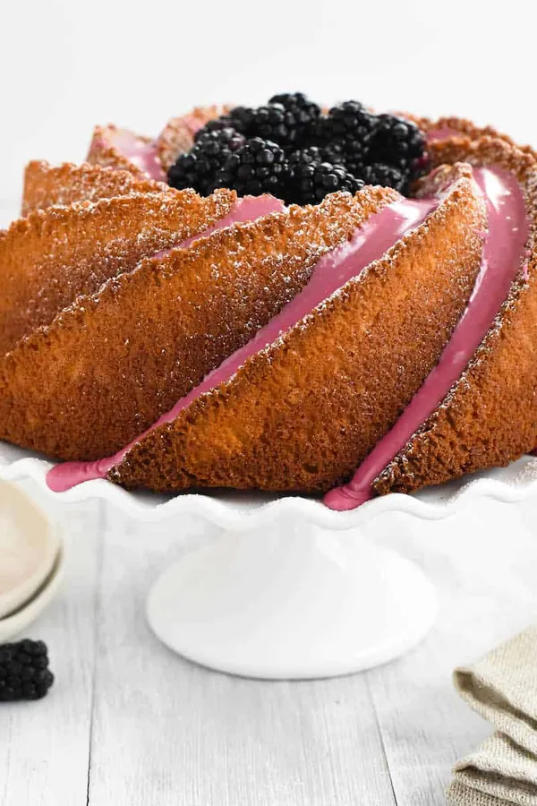 Orange Bundt Cake with Blackberry Icing