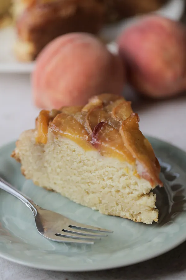 Peach Upside Down Ricotta Cake