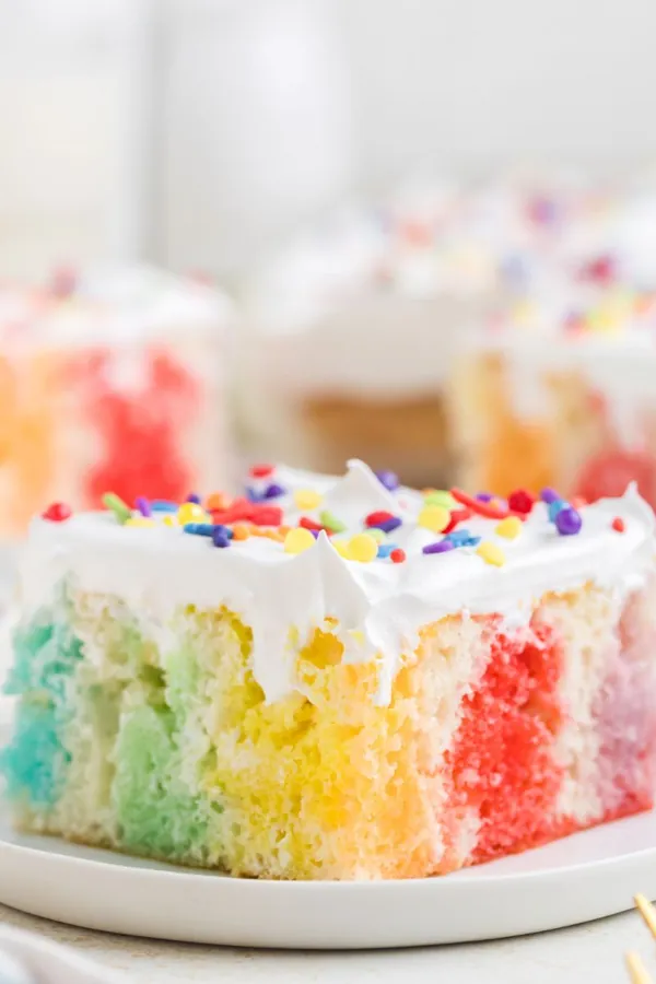 Rainbow Jello Poke Cake