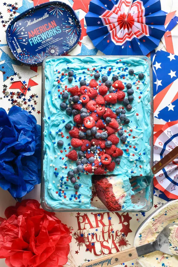 Red White and Blue Ice Cream Cake Recipe