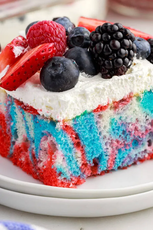 Red White and Blue Marble Cake