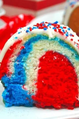 Red White and Blue Patriotic Bundt Cake