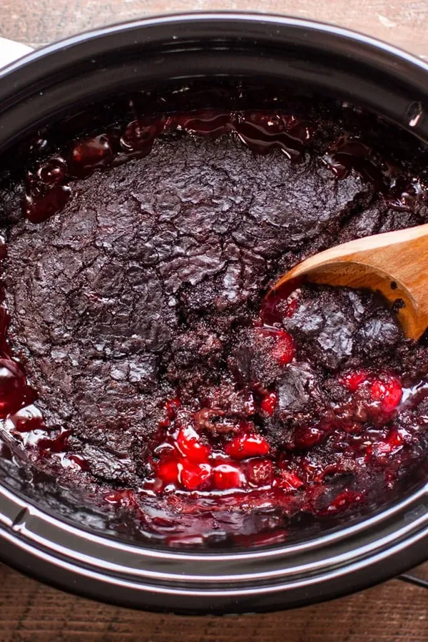 Slow Cooker Chocolate Cherry Dump Cake