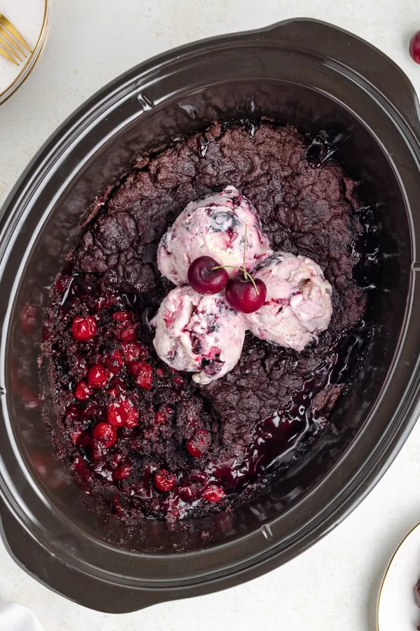 Slow Cooker Chocolate Cherry Dump Cake