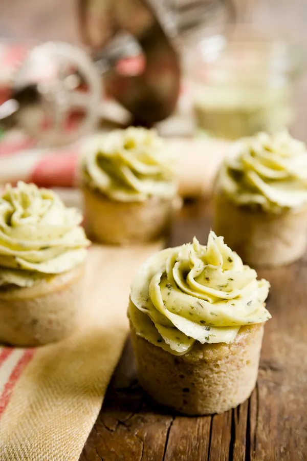 Strawberry Basil Cupcakes with Basil Buttercream