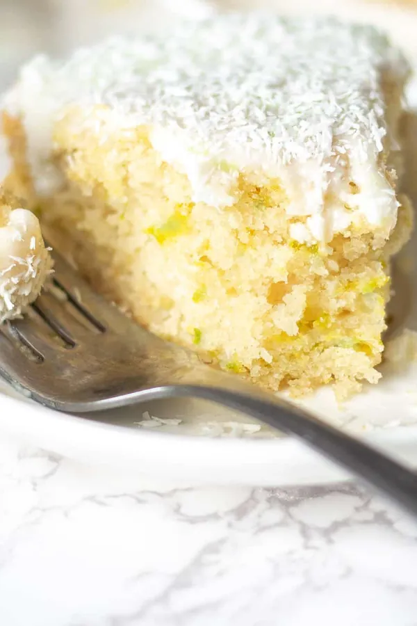 Vegan Coconut Cake with Lime Glaze