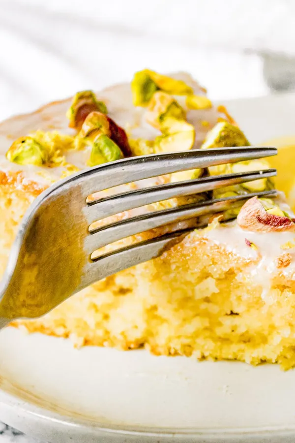 Vegan Olive Oil Cake with Lemon and Pistachio