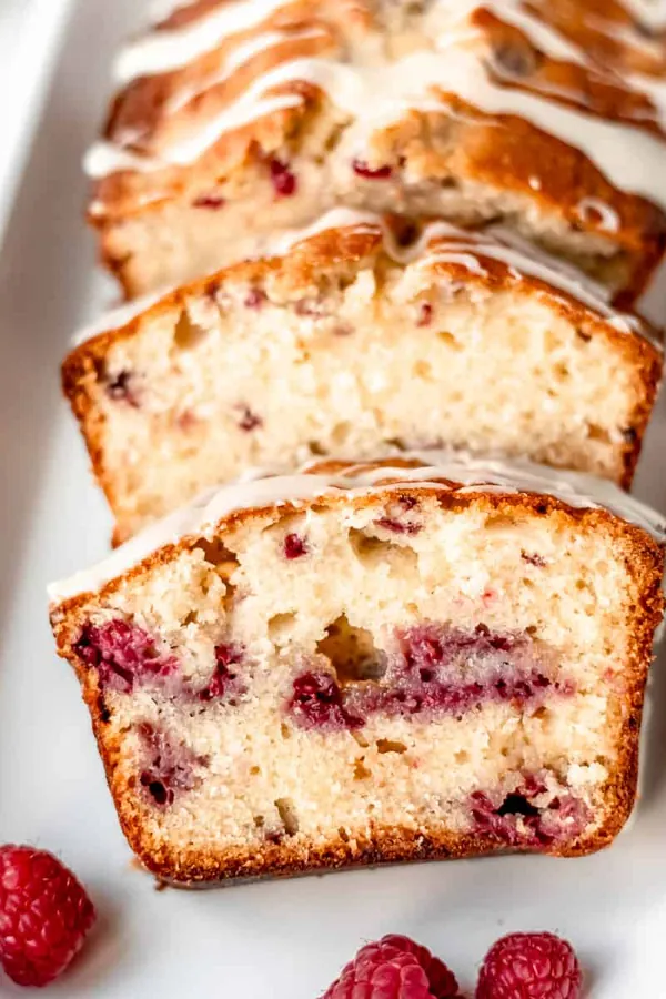 White Chocolate Raspberry Loaf Cake